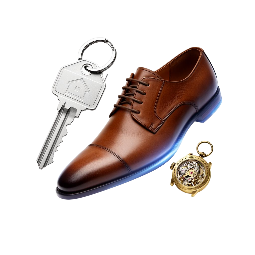 Clé, chaussure en cuir et montre — services premium